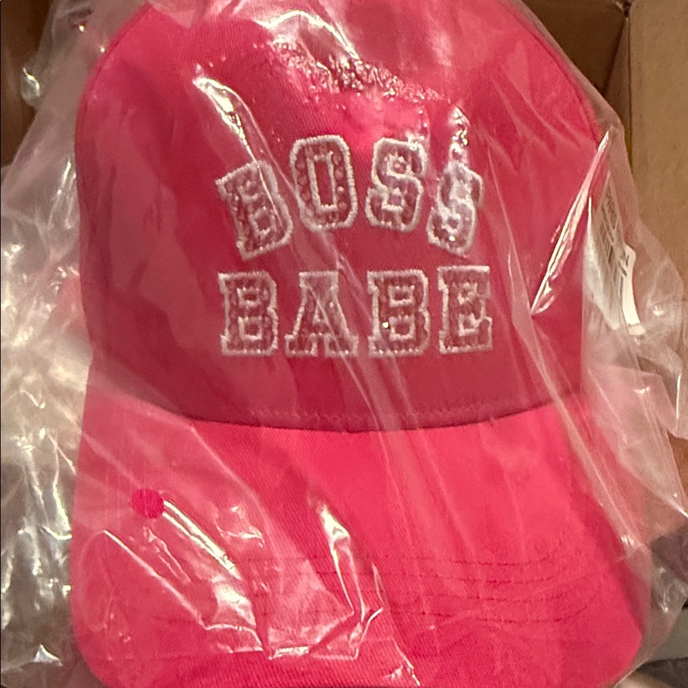 Boss Babe HOT🔥Pink embroidered with rhinestones Paris Hilton snapback hat!